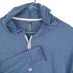 Zobha Sophia Women's Blue Heathered Quarter Zip Pullover Lounge Top L